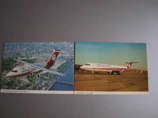 6 Dan Air London Postcards A300,  B727,  B737 - 200,  B737 - 300,  BAe 146 & BAC 1 - 11 4