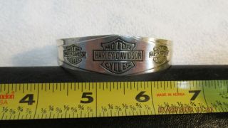 Harley Davidson Silver Cuff Bracelet Marked Mexico