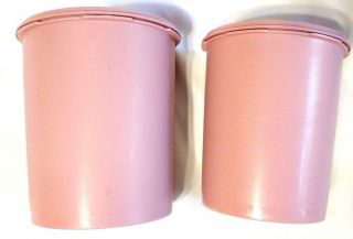 Vintage Set Tupperware Nesting Canisters Usa Rose Pink Mauve Lids Rare