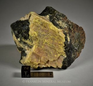 Hornblende Crystals In Calcite - Sterling Hill,  Ogdensburg,  Nj