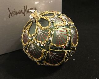 Neiman Marcus Blown Glass Christmas Ornament 2018 Euc
