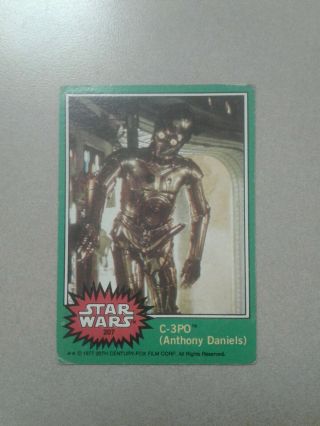 1977 C - 3po Star Wars Error Anthony Daniels Topps 207 C3po Gd To Vg See Photos