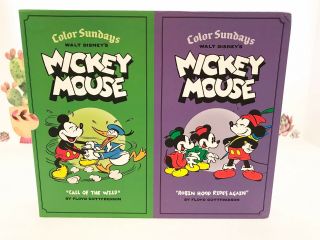 Mickey Mouse Comics Color Sundays Volume 1&2 By Floyd Gottfredson Euc