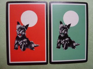 Sweet Black Scottie Scotty Dogs Pr Single Vintage Playing Swap Cards