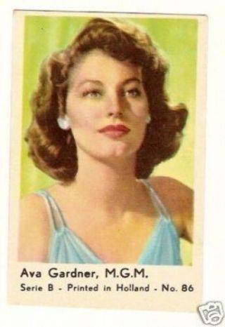 Ava Gardner B86 - 1960s Gum Card Look Holland