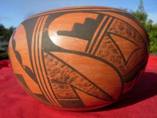 HOPI Pottery Bowl Jar Pot Vase Native American Indian Bessie Namoki VINTAGE 8