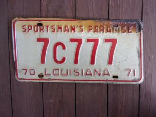 1970 Louisiana 1971 License Plate 7c777