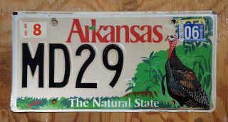 2005 2006 Arkansas Turkey License Plate -