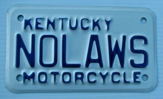 Cool Neat Vanity Motorcycle Cycle License Plate " No Laws " Rogue Outlaw Hells