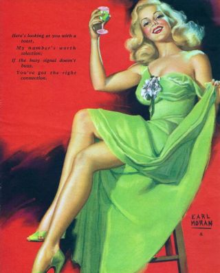 1940s Pin Up Girl Lithograph Earl Moran Pre Fame Marilyn Monroe 99