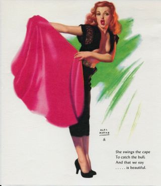 1950s Pin Up Girl Lithograph Earl Moran Pre Fame Marilyn Monroe 409