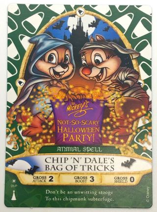 Sorcerers Of The Magic Kingdom Chip Dale Halloween Party Bag O Tricks Spell Card