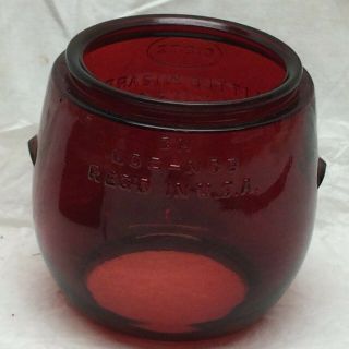 Vintage Dietz Little Wizard Lantern Glass Globe Red Ny Usa Shade
