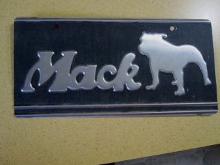 Mack Bulldog License Plate Silver On Black