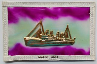 Cunard Line - Rare 3 - D Postcard Of R.  M.  S.  Mauretania,  Pre - Ww1