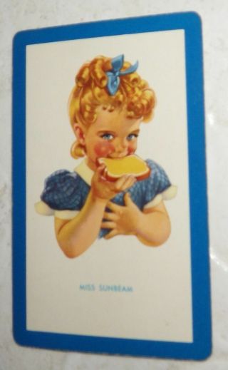 Little Miss Sunbeam Bread Playing Swap Card Vintage 1950 