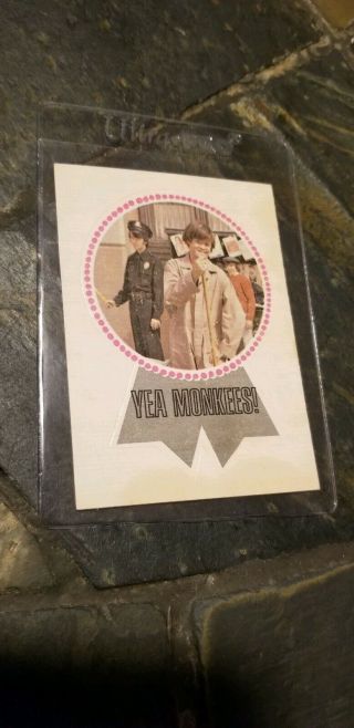 Yea Monkess Vintage 1967 Donruss The Monkees Badge Sticker Trading Card