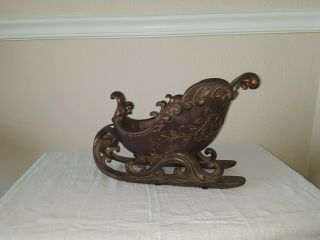 Antiqued Decorative Sleigh With Scroll Accents By Valerie - Bronze