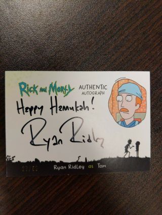 Rick And Morty Autograph Ryan Ridley As Tom 27/50