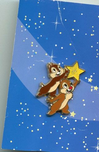 Jds Disney Japan Star Festival Chip & Dale Holding Sparkle Star Le 500 Pin Htf
