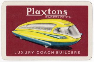 Playing Cards 1 Swap Card - Old Vintage Plaxtons Luxury Coach Builders Bus Ad 3