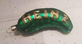 Vintage Blown Glass Ornament Heinz Green Pickle