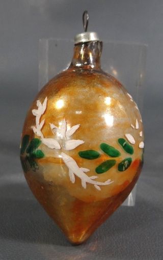1930 Art Deco German Austrian Hand Painted Mercury Glass Christmas Tree Ornament