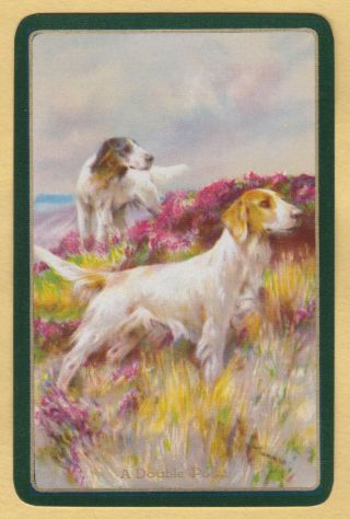 1 Single Vintage Swap/playing Card Enn Hunt Dogs 
