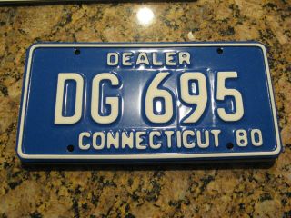 1980 80 Connecticut Ct Dealer Dlr License Plate Tag Dg 695