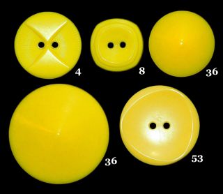 Vintage Colt Firearms Hard Plastic Yellow Buttons 4 8 36 53 Owl Cone