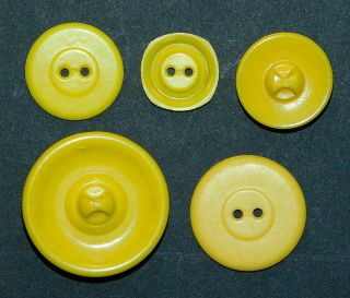 Vintage COLT Firearms Hard Plastic Yellow Buttons 4 8 36 53 OWL CONE 2
