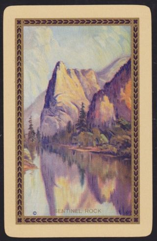 1 Single Vintage Swap/playing Card Usnn Lake Mountains 