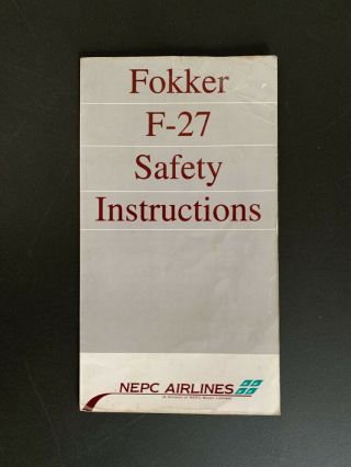 Safety Card Nepc India Fokker 27