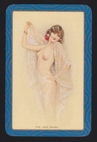 1 Single Vintage Swap/playing Card Enn Risque Lady 
