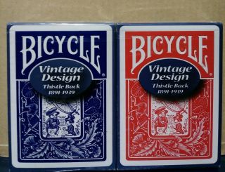 Bicycle Playing Cards - Vintage Design - Thistle Back - 2 Decks