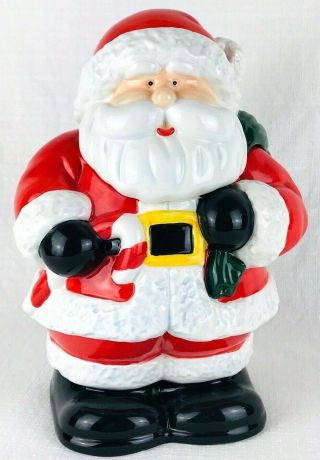 Atico Classic Happy Santa Claus W/ Candy Cookie Jar,  9 - 1/2 " Tall