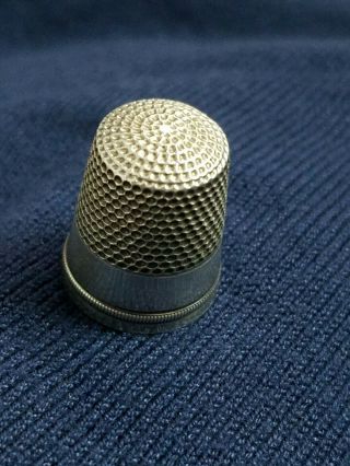 Antique Sterling Silver Thimble By Waite - Thresher Co.  3.  6 Grams
