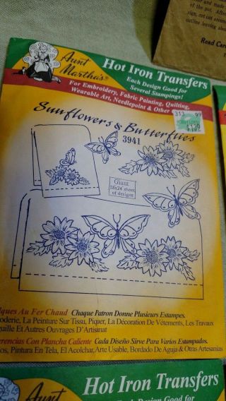 AUNT MARTHAS HOT IRON TRANSFERS - VTG patterns embroidery towels pillowcases 4