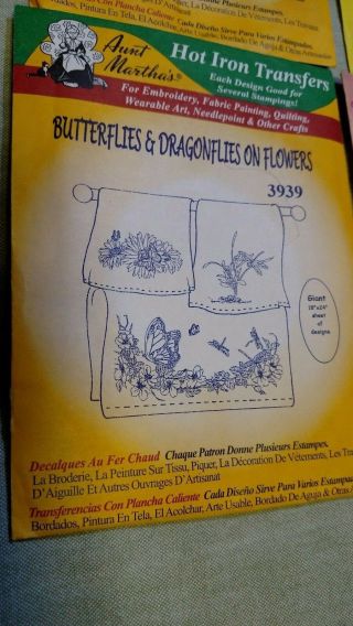 AUNT MARTHAS HOT IRON TRANSFERS - VTG patterns embroidery towels pillowcases 5