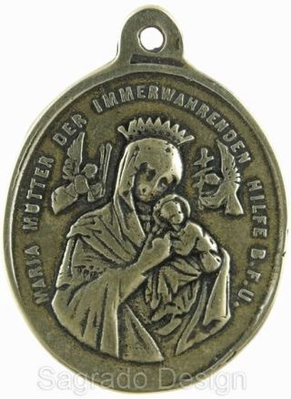 O.  L.  Of Perpetual Help / St.  Alfonso Liguori Medal,  Bronze From German
