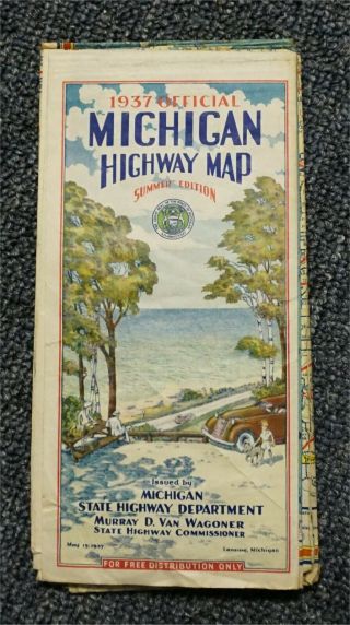 1937 Michigan Official Highway Map - (may15,  1937)