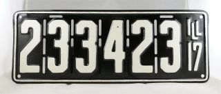 1917 Illinois Passenger License Plate - Repainted -