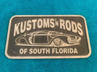 Vintage Rat Rod Car Club Plaque Sign Kustoms 
