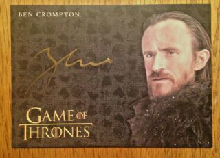 Game Of Thrones Inflexions Ben Crompton As Eddison Tollett Gold Autograph Auto