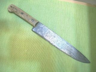 Vintage Carbon Steel Butcher Knife Made In Italy