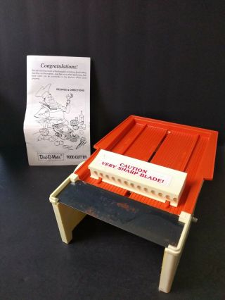 Vintage Dial - O - Matic [orange] Food Cutter W/recipes & Directions,  Straight Blade