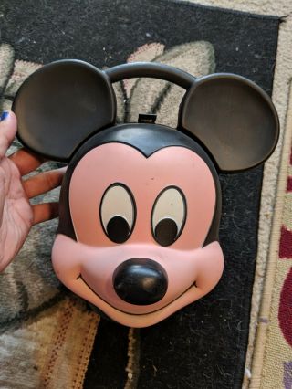 Rare Walt Disney Aladdin Mickey Mouse Head Lunch Box No Thermos