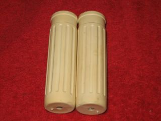Vintage Bicycle White Sturmey Archer Hand Grips Raleigh Robin Hood Amf Hercules
