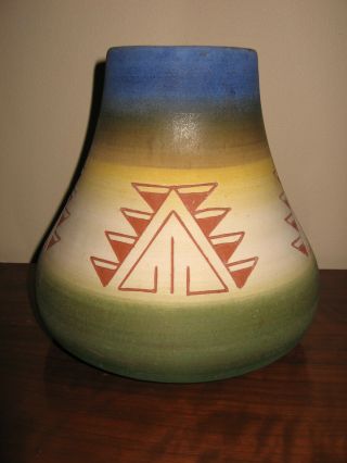 Lg Native American Sioux Indian Pottery Squash Vase Signed James Garnette Sprcsd