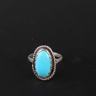 Native American Ring Authentic Sz 7.  5 Sterling Silver.  925 Turquoise Vintage